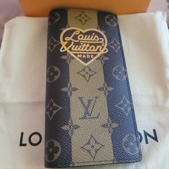 Louis Vuitton Brazza Monogram Stripes Coated Canvas Wallet Virgil Abloh x NIGO - Picture 4 of 16